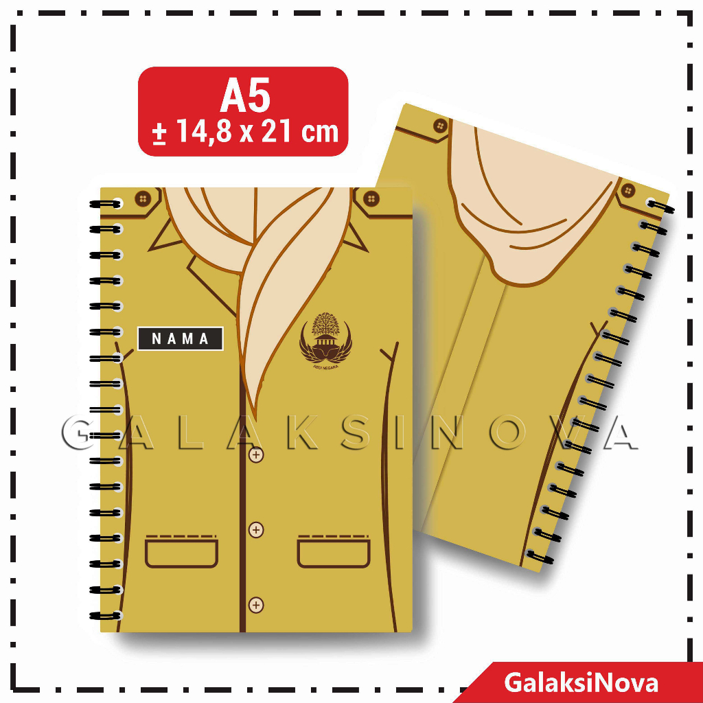 

Notebook Custom SERAGAM PNS Kertas HVS / Hardcover / Bergaris Polos / A5