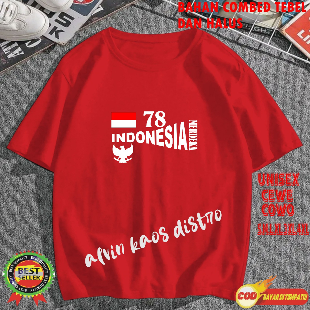 Beli 10 Pc Gratis 1 Pc Hut RI 78 Kaos Terlaris 17 Agustus 1945 78 Kemerdekaan Indonesia Kaos Merah Putih Hitam Kaos Cewek Cowok Anak02