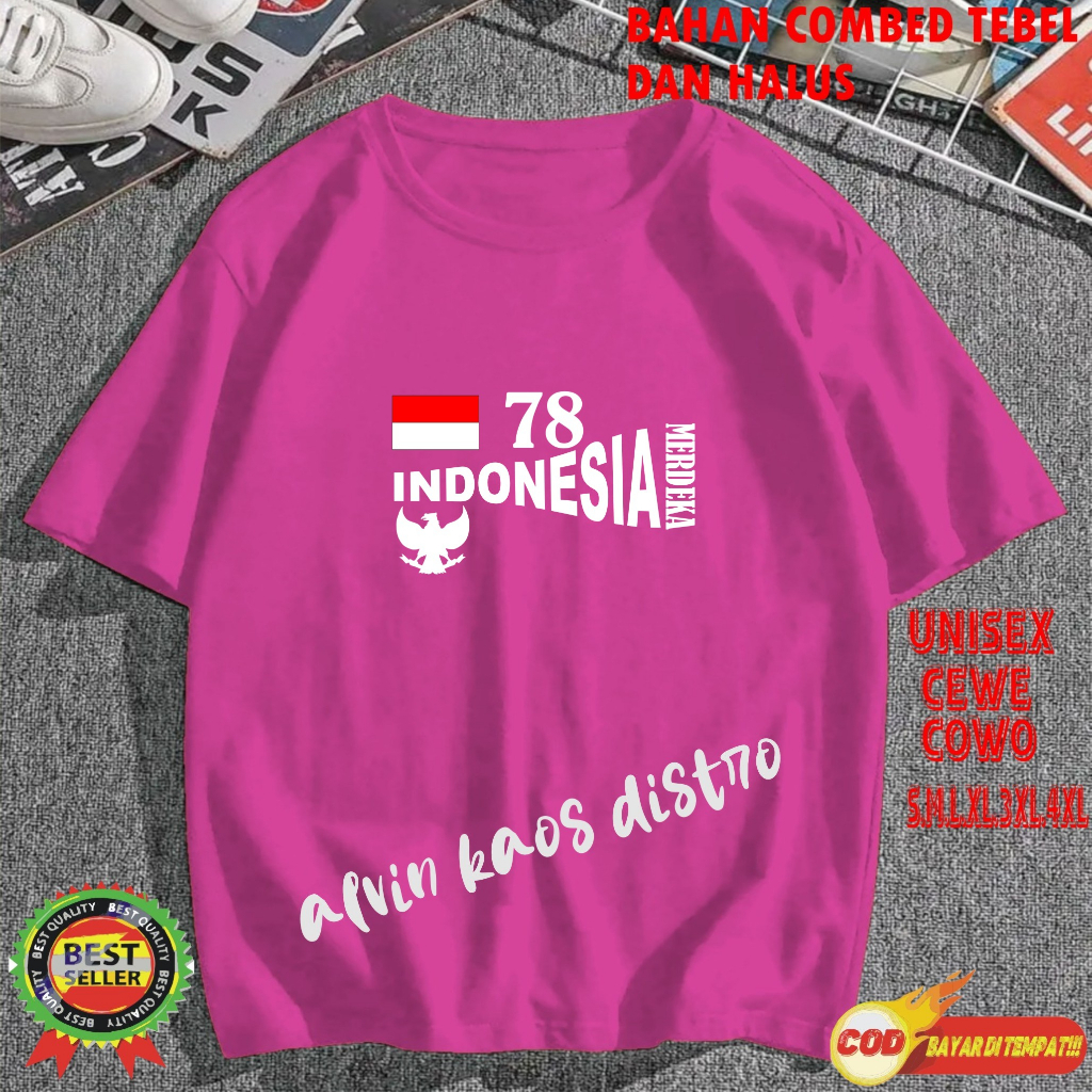 Beli 10 Pc Gratis 1 Pc Hut RI 78 Kaos Terlaris 17 Agustus 1945 78 Kemerdekaan Indonesia Kaos Merah Putih Hitam Kaos Cewek Cowok Anak02