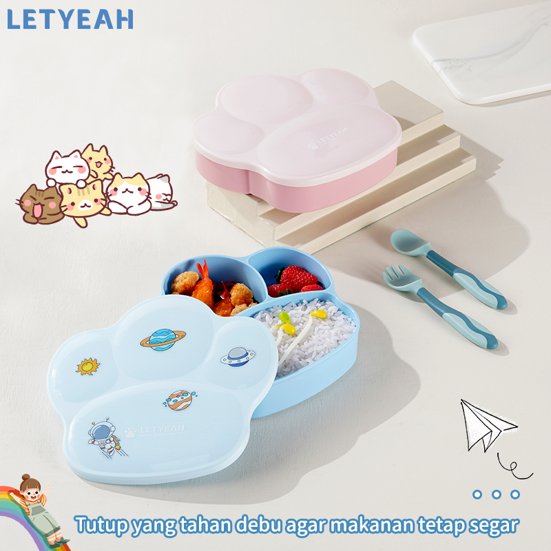 letyeah Piring makan anak karakter lucu mangkok makan bayi anti slip/Bpa free