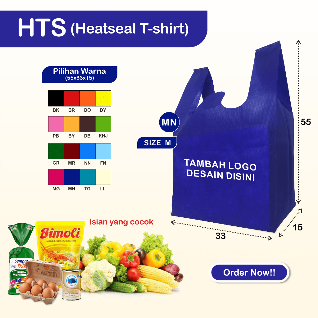 

ALTHEA Tas Belanja Kain Spunbond Tas Spunbond Polos Tas Branding Tas Spundbond Tas Souvenir HTS UK 55X33X15 Polos