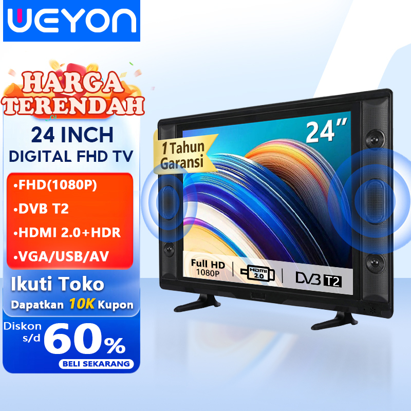 Weyon Sakura TV LED Digital 24 INCH/25 INCH Televisi DVB-T2 FULL HD ORIGINAL GARANSI 1 TAHUN (Digital-24AWIDE)