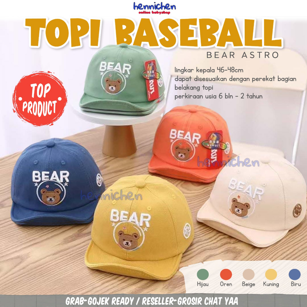 TOPI BASEBALL ASTRO BEAR TOPI ANAK UNISEX FASIHON TOPI HIGH QUALITY TOPI ANAK IMPORT