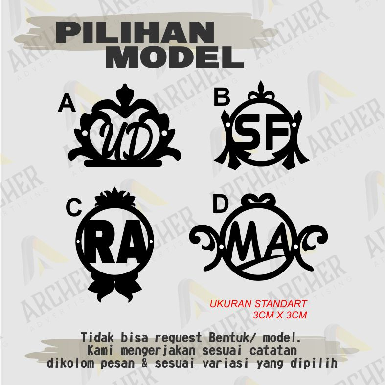 LEBEL HIJAB AKRILIK SILVER CUSTOM NAMA ATAU BRAND LOGO