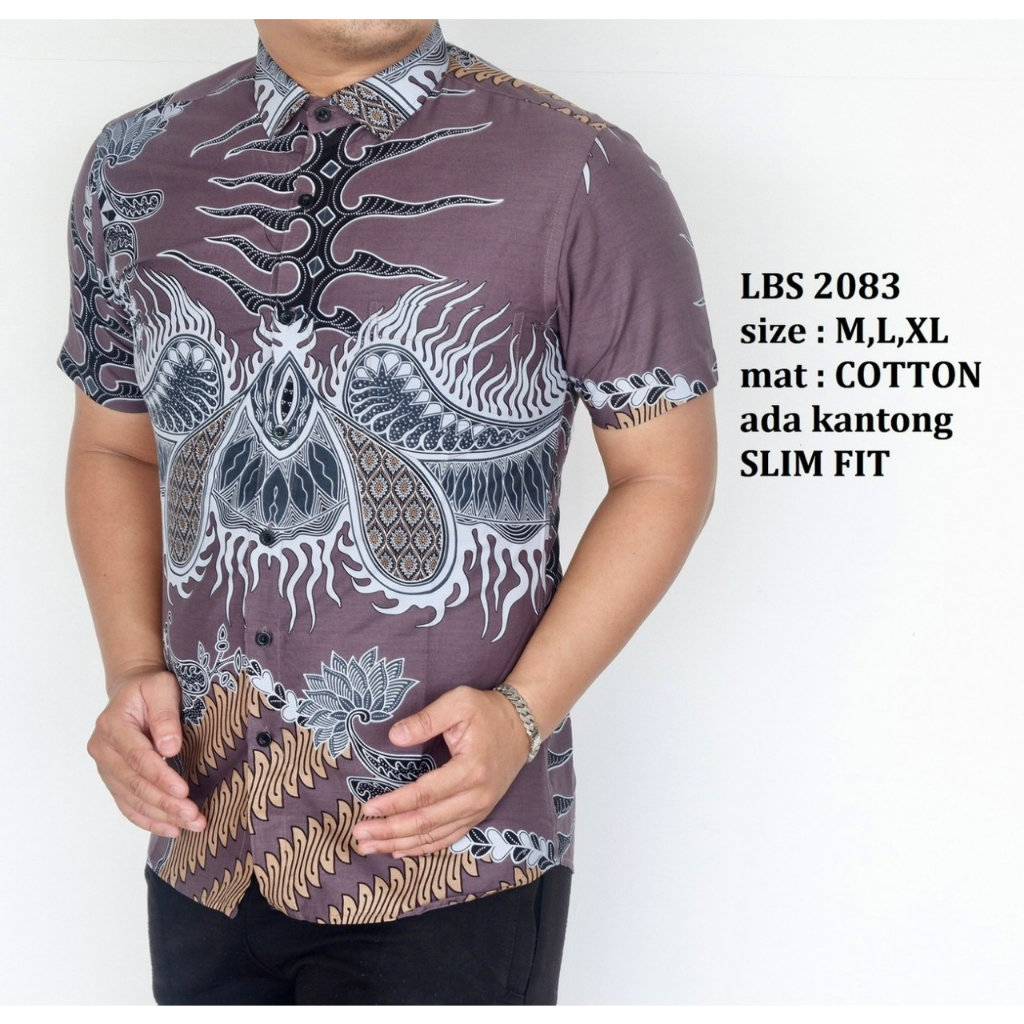 KEMEJA BATIK PRIA SLIM FIT BAJU BATIK PRIA SLIM FIT PREMIUM LBS2083