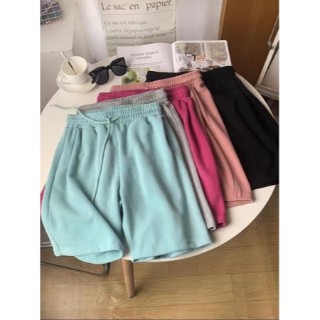 CELANA PENDEK Wanita Tali Karet Short Pant Bahan Fleece | Celana Santay Pendek Wanita | Celana Wanita Ala Korea