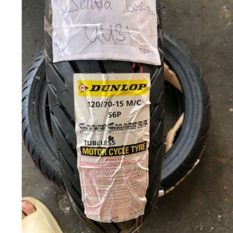 Ban luar tubles tubeless depan xmax 120 70 15 scoot smart 2 dunlop