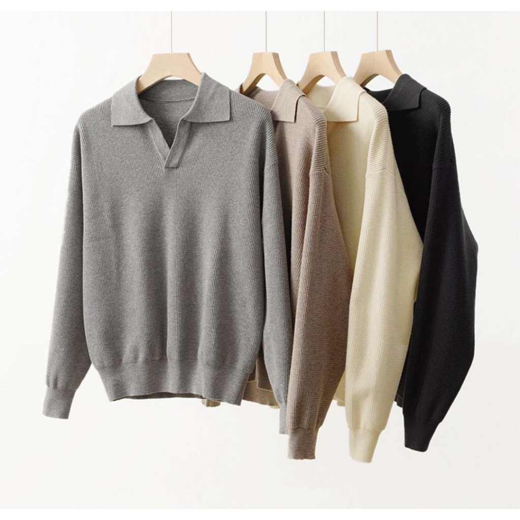 MEN - Ray V Polo Sweater | Vierre Official