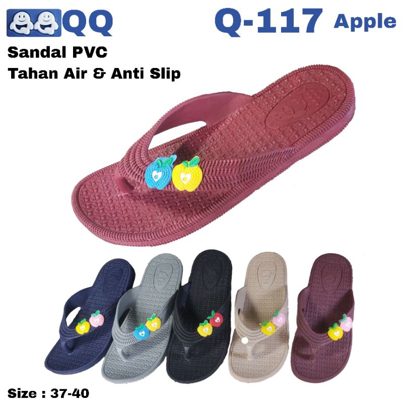 Sandal Jepit QQ 117 Apple Sandal PVC Empuk Anti Slip