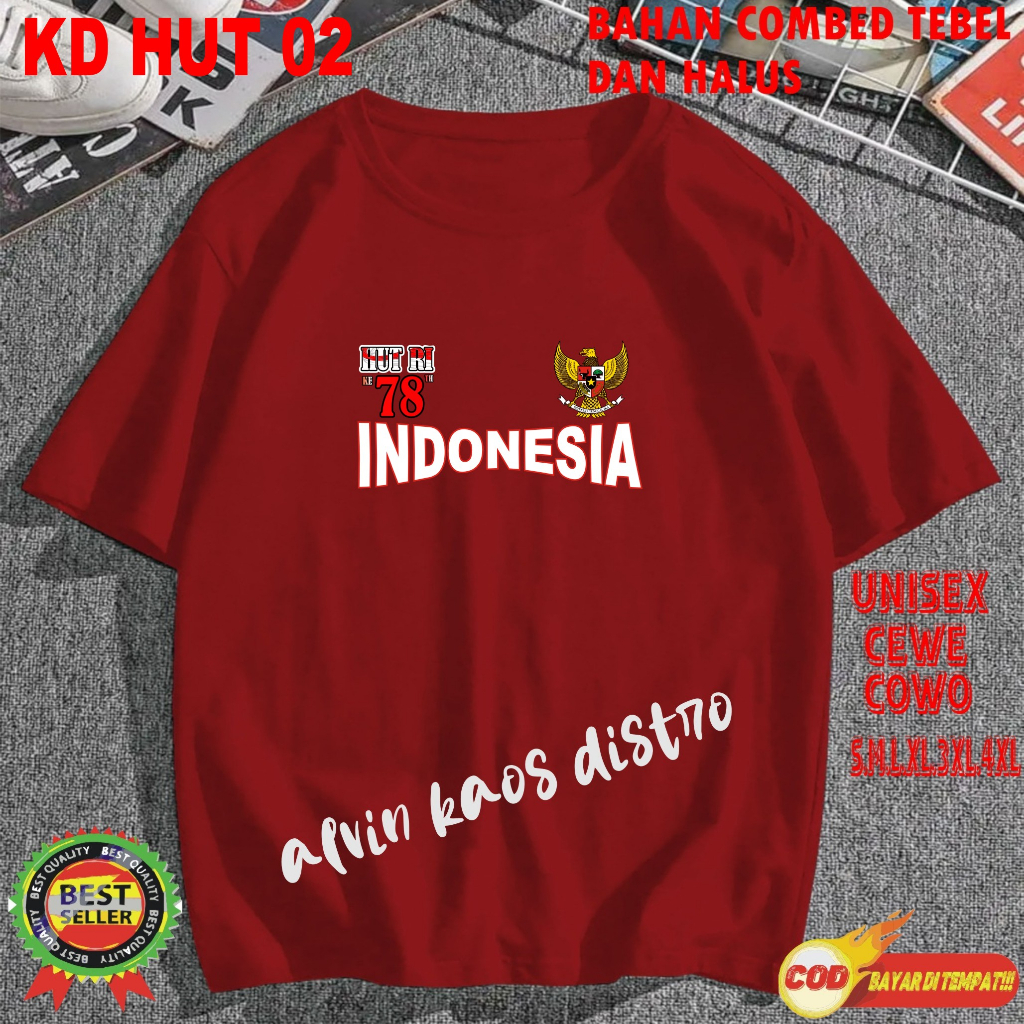 Beli 10 Pc Gratis 1 Pc Hut RI 78 Kaos Terlaris 17 Agustus 1945 78 Kemerdekaan Indonesia Kaos Merah Putih Hitam Kaos Cewek Cowok Anak003