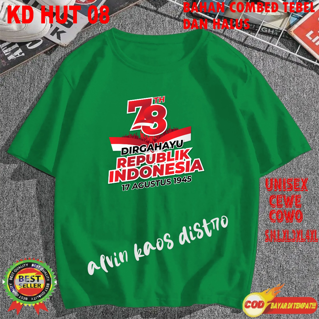 Beli 10 Pc Gratis 1 Pc Hut RI 78 Kaos Terlaris 17 Agustus 1945 78 Kemerdekaan Indonesia Kaos Merah Putih Hitam Kaos Cewek Cowok Anak004