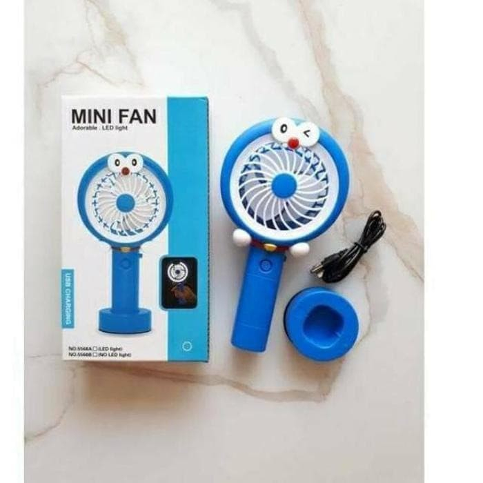 Kipas Angin Portable/ Doraemon kipas angin usb/ kipas karakter+lampu doraemon Mini Fan Led Karakter