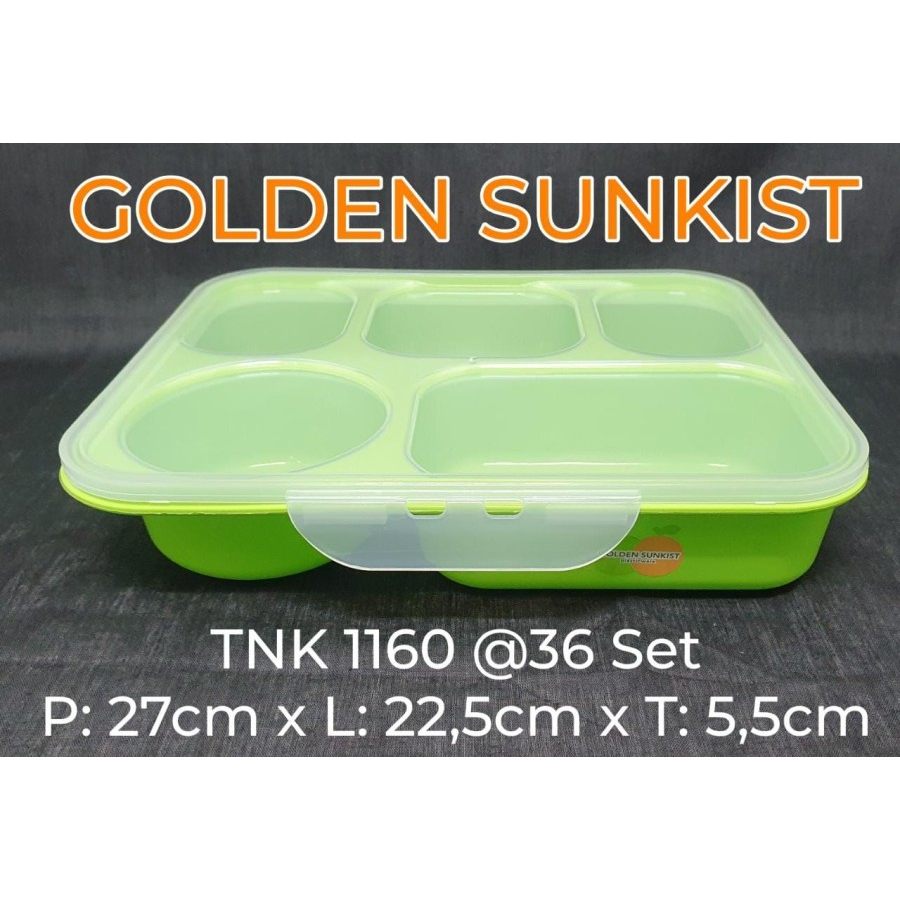 Golden Sunkist Tempat makan 5 SEKAT bekal lunch box food grade lauk ok