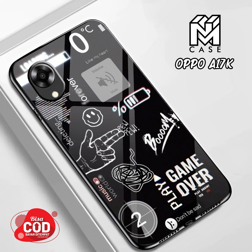 NM Case - Case Hp Oppo A17K Terbaru - 12 - Fashion Case Black Aesthetic Casing Hp Case Murah Softcas