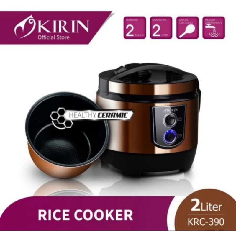 MAGIC COM KIRIN KRC 390 - MAGIC KIRIN PANVI KERAMIK - RICE COOKER KIRIN 2L - MEJIKOM KIRIN 2 LITER -