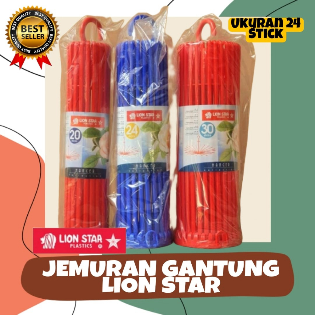 Folding Hanger Jemuran Gantung LION STAR  20 Stick, 24 Stick, 30 Stick /  Jemuran gantung putar / je