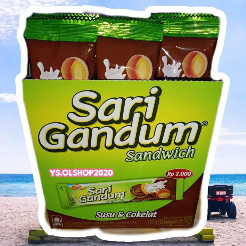 

ROMA SARI GANDUM Sandwich 1 Box Berat 29 Gr x 12 Pcs Rasa Susu & Coklat