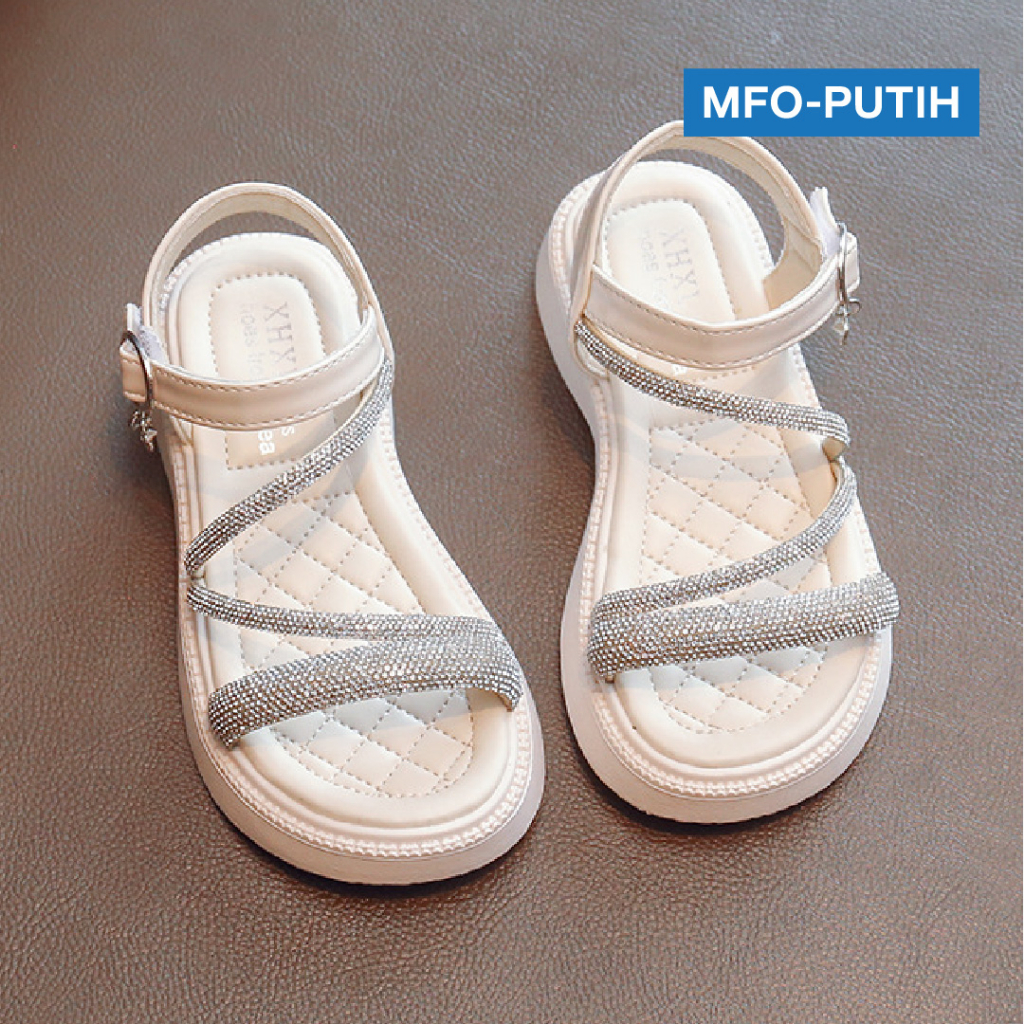 LAPAGO - Sandal Kristal Anak Perempuan Elegant Pesta Import Usia 2 - 12 Tahun Type MFO