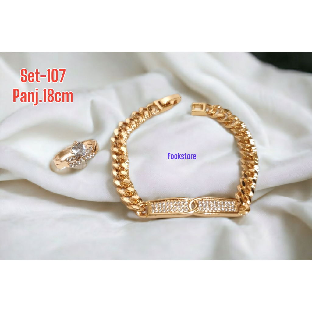 SET PERHIASAN DEWASA GELANG CINCIN 2 IN 1/SET-106/SET-107