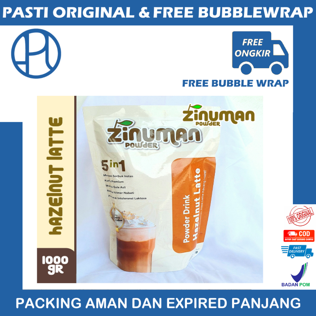 ZINUMAN POWDER RASA HAZELNUT LATTE 500GR