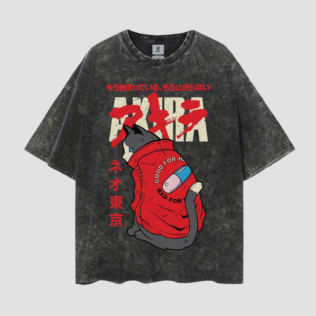 Akira Good For Bad For Vintage  Style Oversize Washed Tee