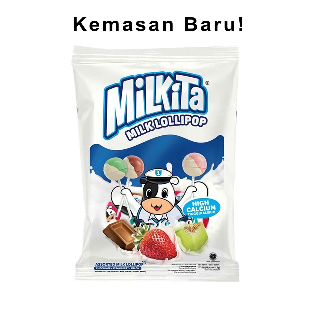 MILKITA 172,5g* PERMEN MILKITA MILK LOLIPOP 15PCS