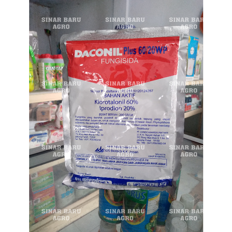 Fungisidan DACONIL PLUS 60/20 WP kemasan 200GR