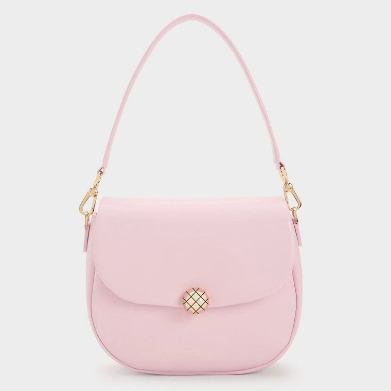 CK Quilted Ball Curved Crossbody Bag