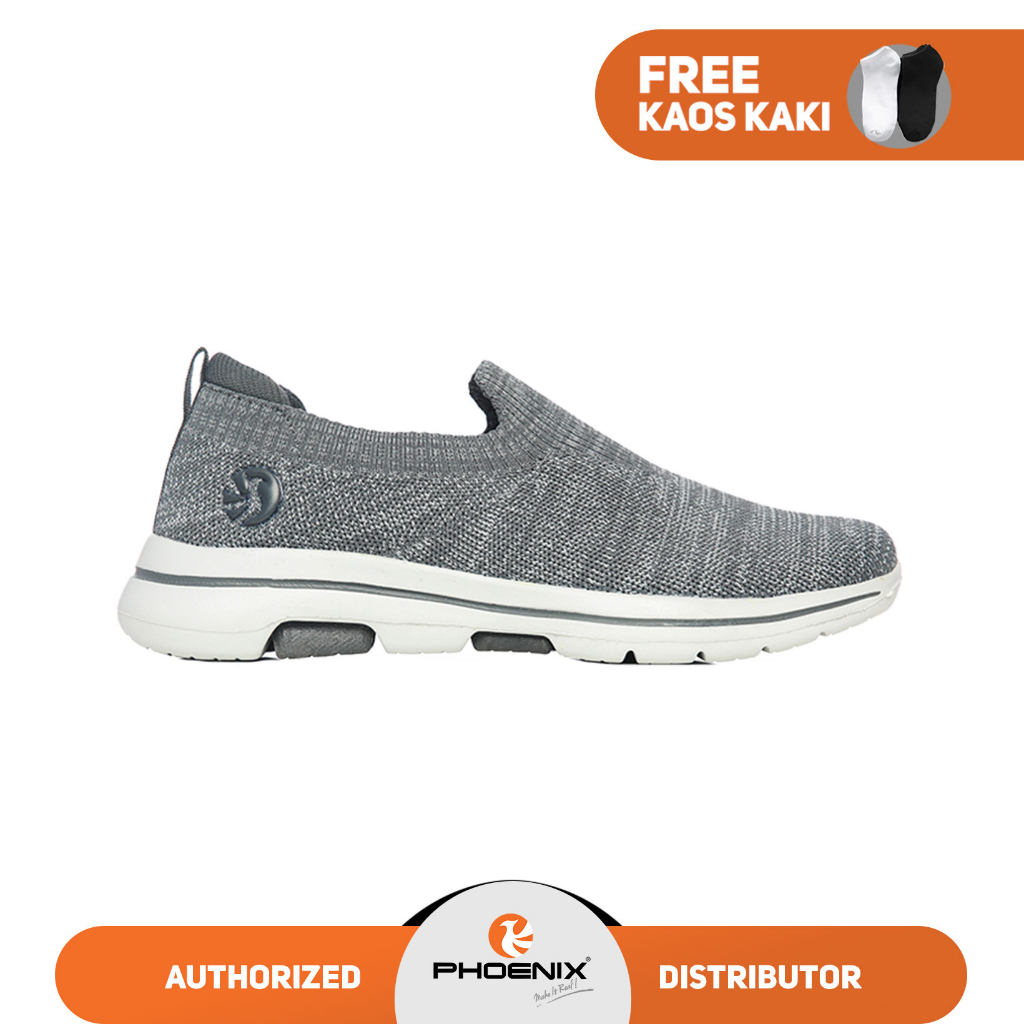 Phoenix Helios Sepatu Slip On Pria - D.Grey