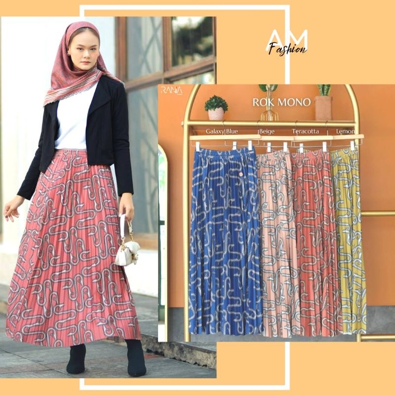 Rok Plisket Premium Motif Rania Mono