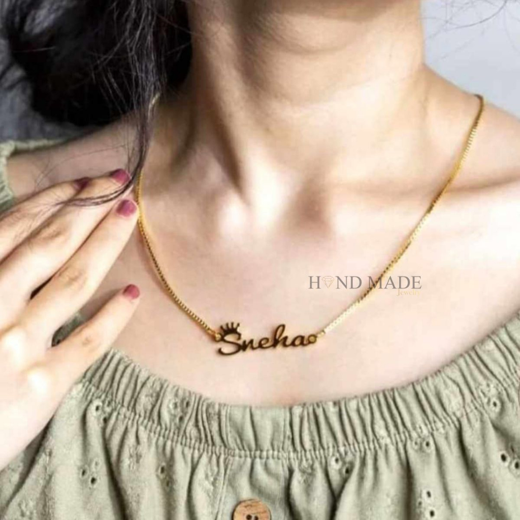 kalung nama titanium anti karat anak dewasa kalungnama aksesoris wanita necklace titanium aksesoris fashion