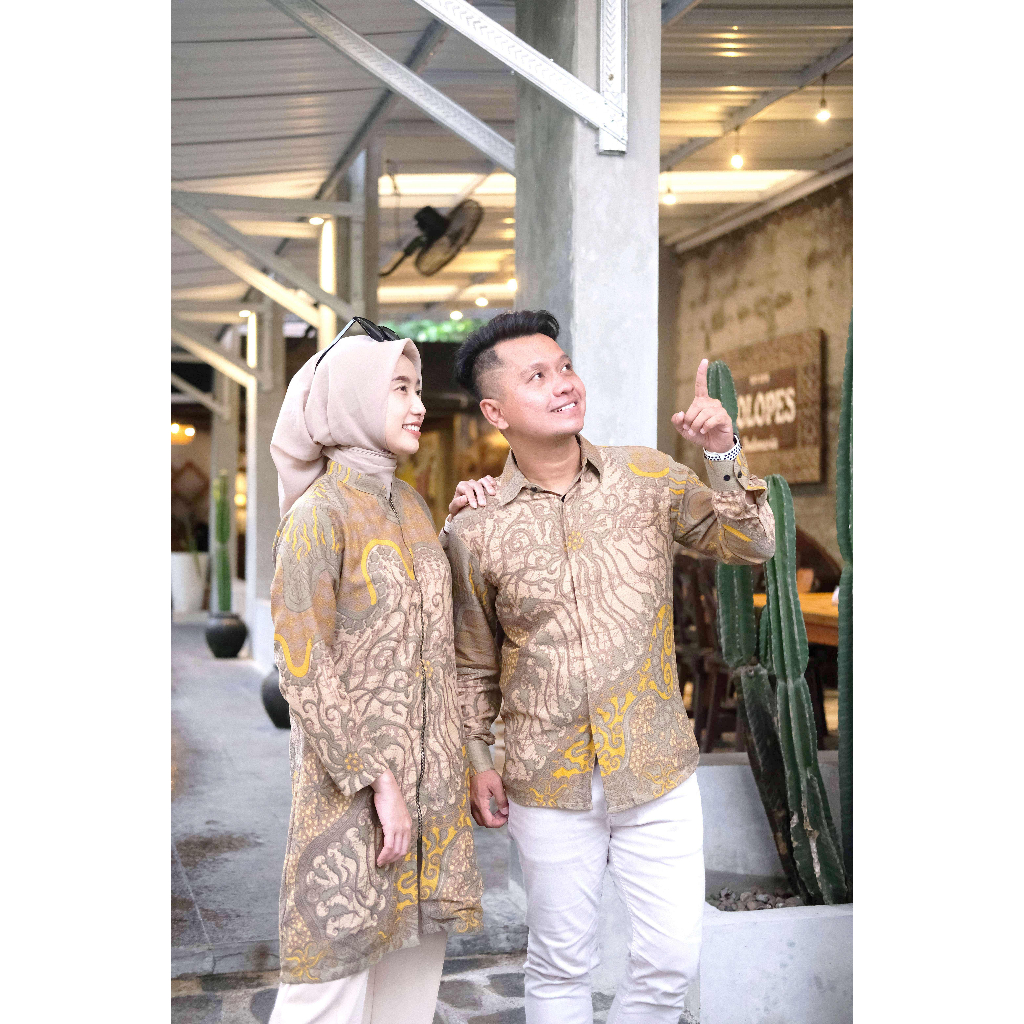 Sarimbit batik couple atasan pria wanita lapis furing bahan katun