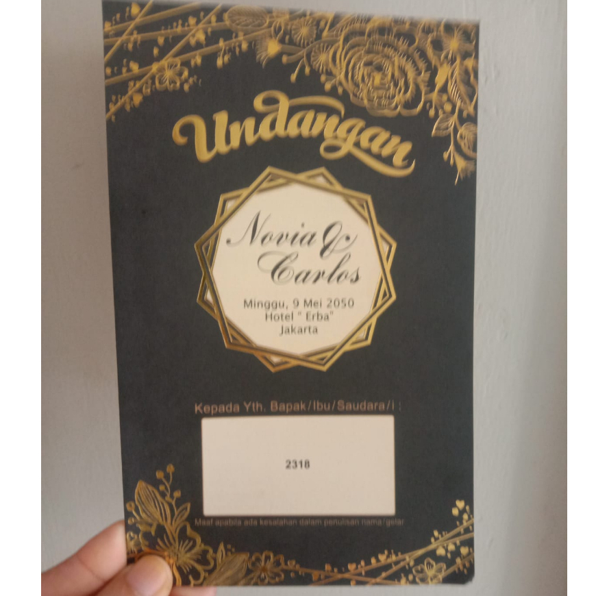 cetak print undangan erba 2318 undangan nikah pernikahan FREE PLASTIK FREE FOTO undangan murah lipat