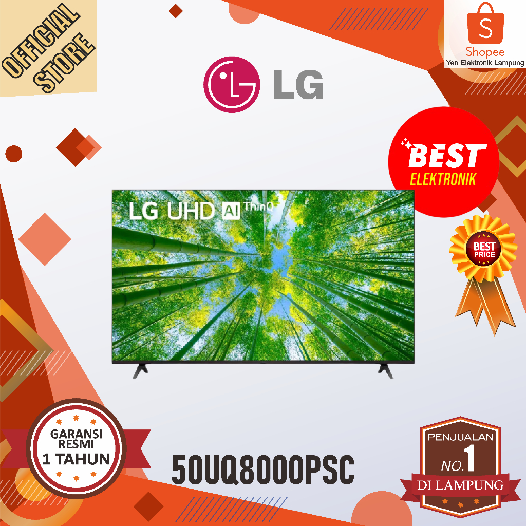 TV LG 50UQ8000 LED 4K UHD Smart TV AI THINQ 50 Inch Garansi Resmi LG