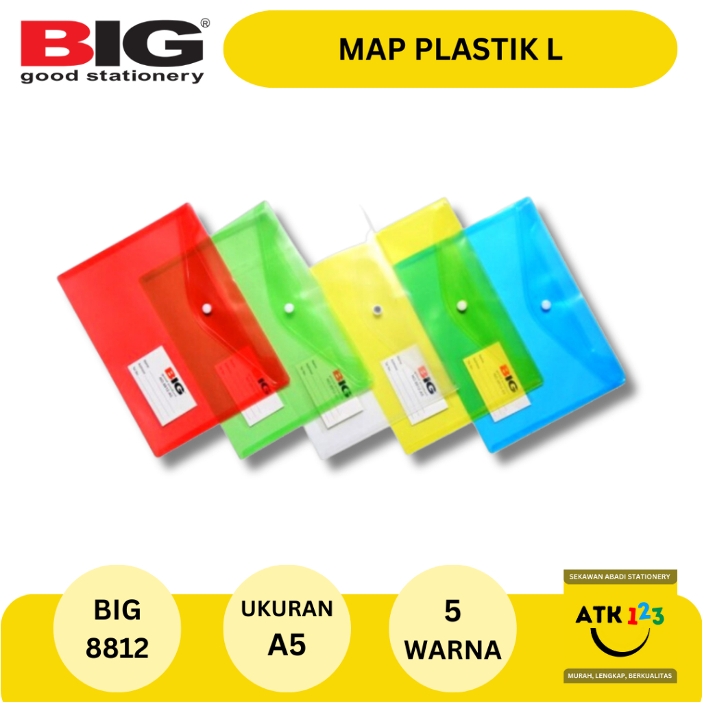 Map Kancing Plastik A5 Model Envelope BIG No. 8812 dengan Nametag