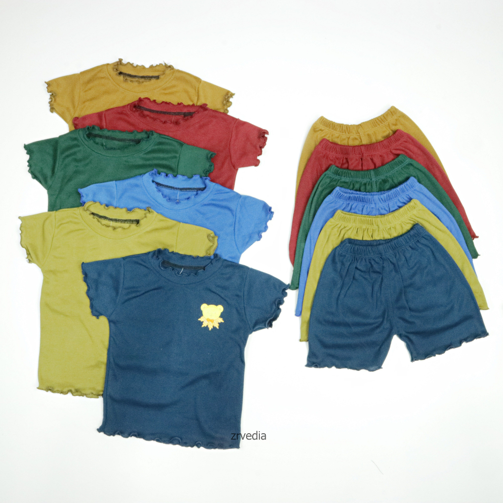 [KNIT] Setelan Loui uk 1-3 Tahun / Cotton Rib Set Anak Perempuan Baju Anak Cewek Polos Katun Stel 2 th Kiosbalitaaprillia