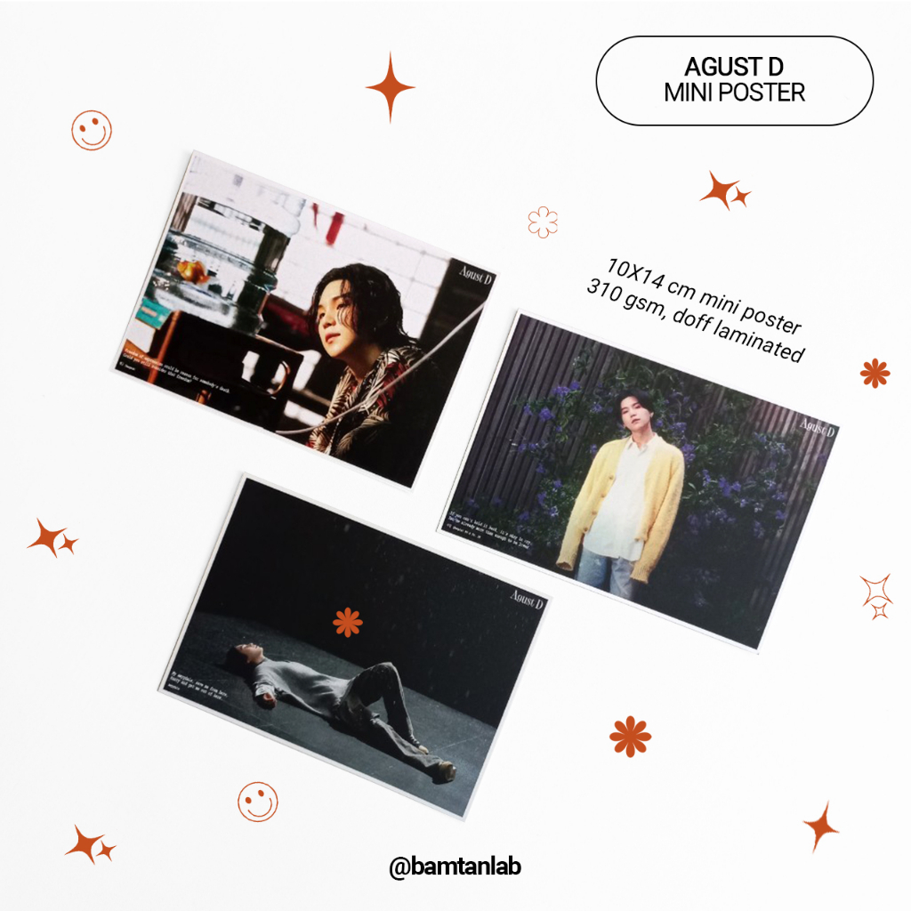AGUST D MINI POSTER / AMYGDALA, HAEGEUM, PEOPLE PT. 2 VER / POSTER SUGA BTS