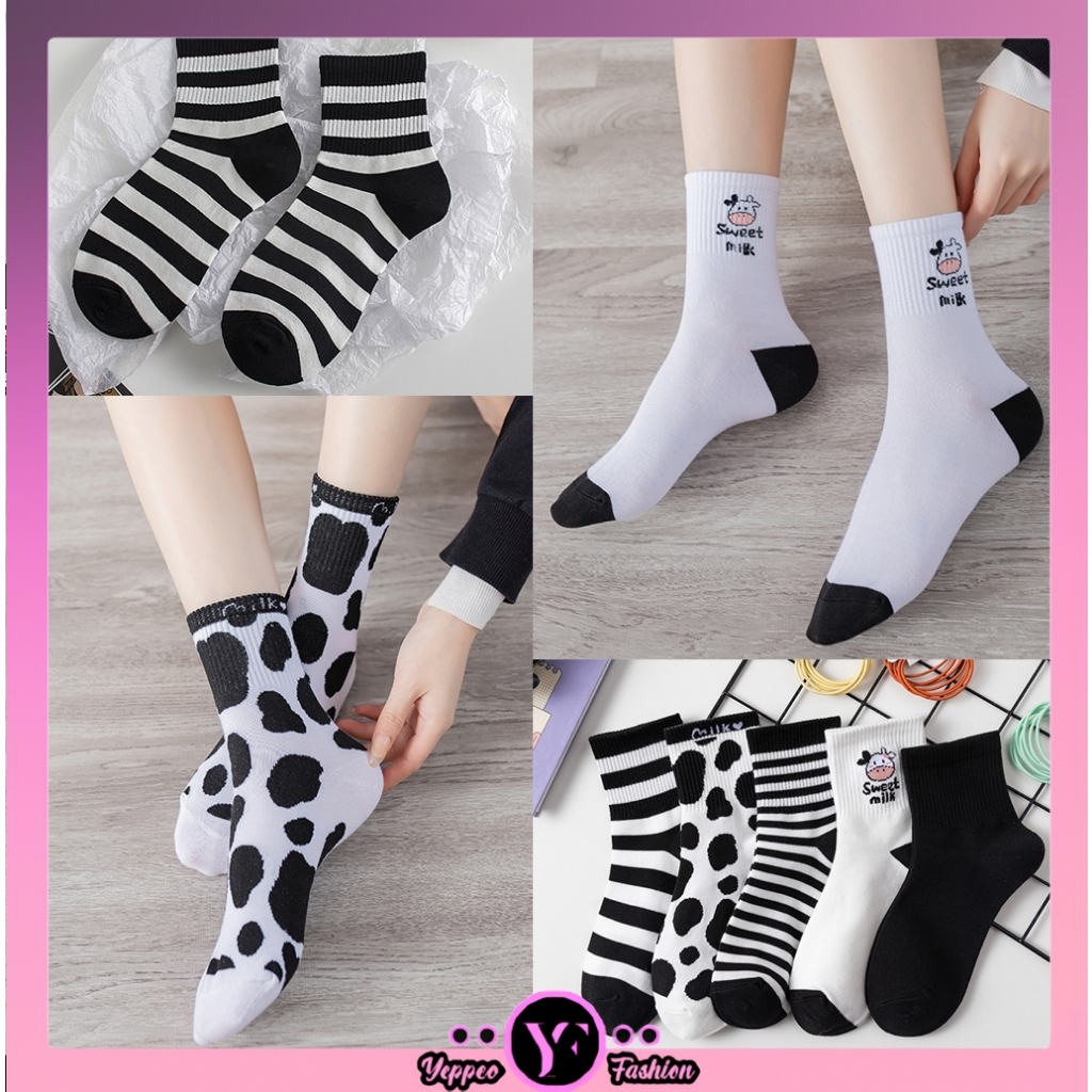 •YF• KK818 Kaos Kaki korea Motif Sapi Kaos Kaki Ankle Cute Socks Short Sepatu Lucu Wanita Pria Murah Import