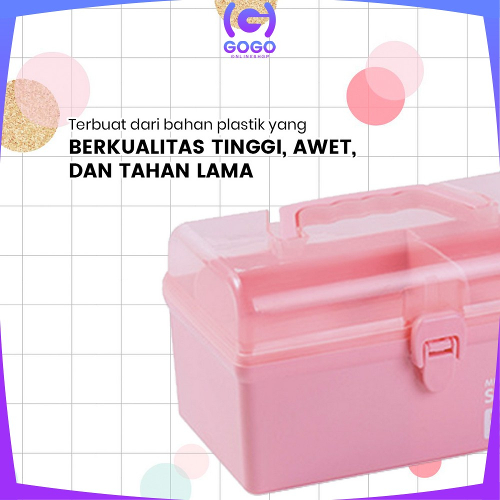 GOGO-C831 Tempat Kotak Penyimpanan Box Perhiasan Serbaguna Kotak Obat Tool Box / Kotak Mainan Perkakas Box Organizer Storage