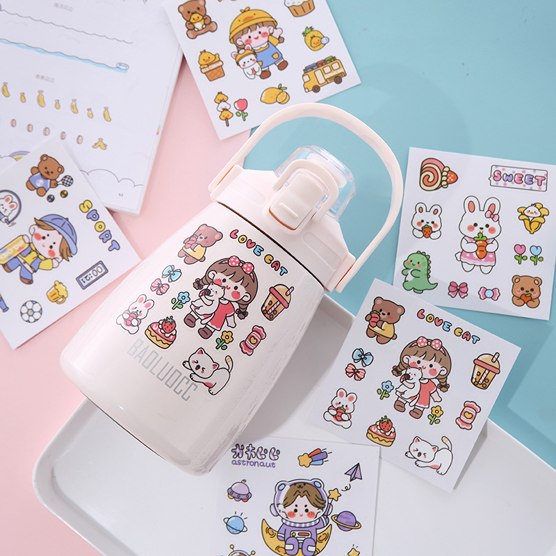 (BISA COD) Sticker Momo Isi 100 Lembar Per Box / 4 Warna Lucu Stiker 2D Botol Minum Korea Cute Mainan Anak Perempuan Kado Tempel Babycinnamon