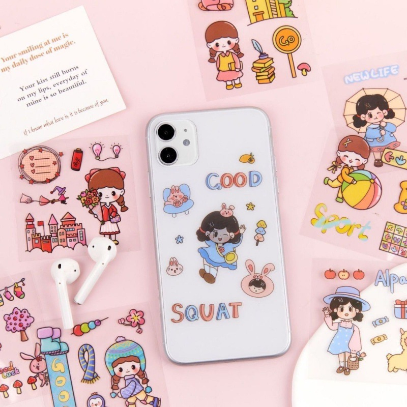 (ISI 100 PCS) Sticker Momo 2D Box Mini / Viral Waterproof Import Korea Lucu Stiker Anak Perempuan Botol Mainan Hadiah Tempel Anti Air Baby Cinnamon