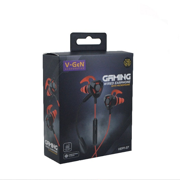 Handsfree V-GeN VEP1-37A Wired Earphone Gaming With Microphone HD Sound