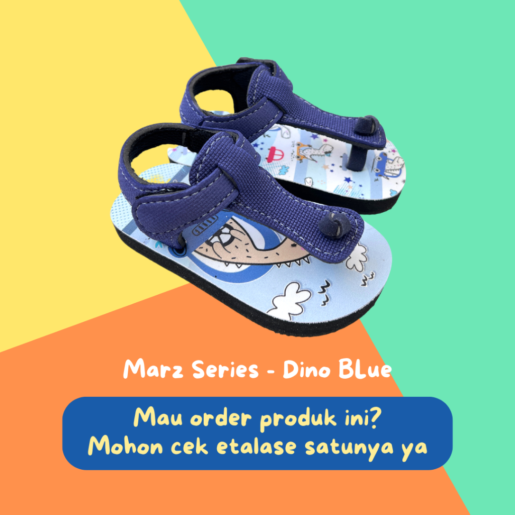 Sandal Jepit Anak Laki Laki Comickids Sendal Japit Bayi 1 Tahun Baby Balita Dinosaurus BLUE DINO