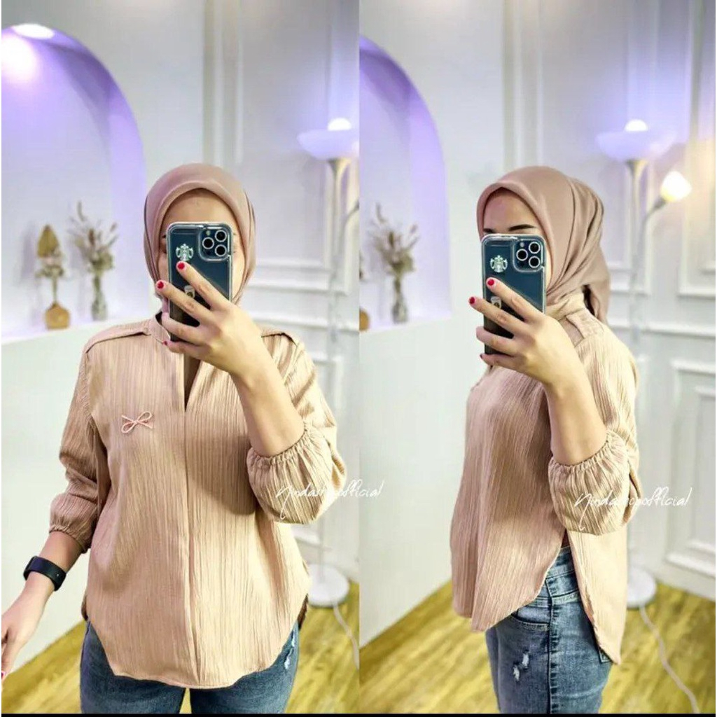 LIVIA BLOUSE LADY CRUSH KEMEJA WANITA OVERSIZE TERBARU GB