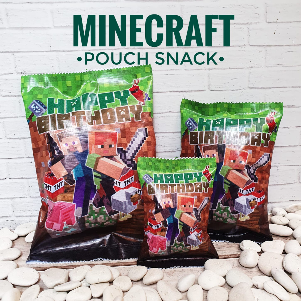 

Minecraft Pouch Snack Vinyl Kemasan Snack Hampers Birthday Jumbo Souvenir Ulang Tahun Pesta Set Hadiah Gift