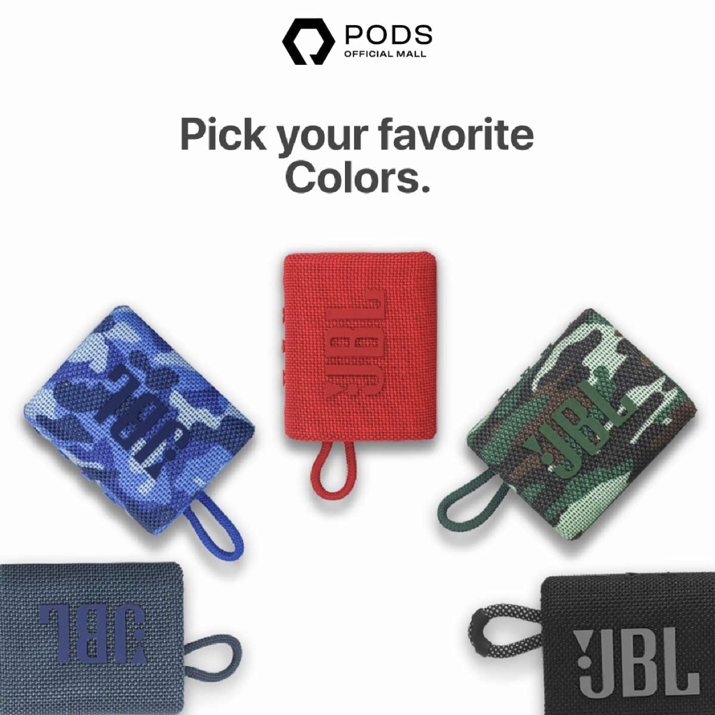 [✅NEW RELEASE] JBL GO 3 Wireless Portable Bluetooth Speaker IP67 Waterproof and Dustproof by Pods indonesia