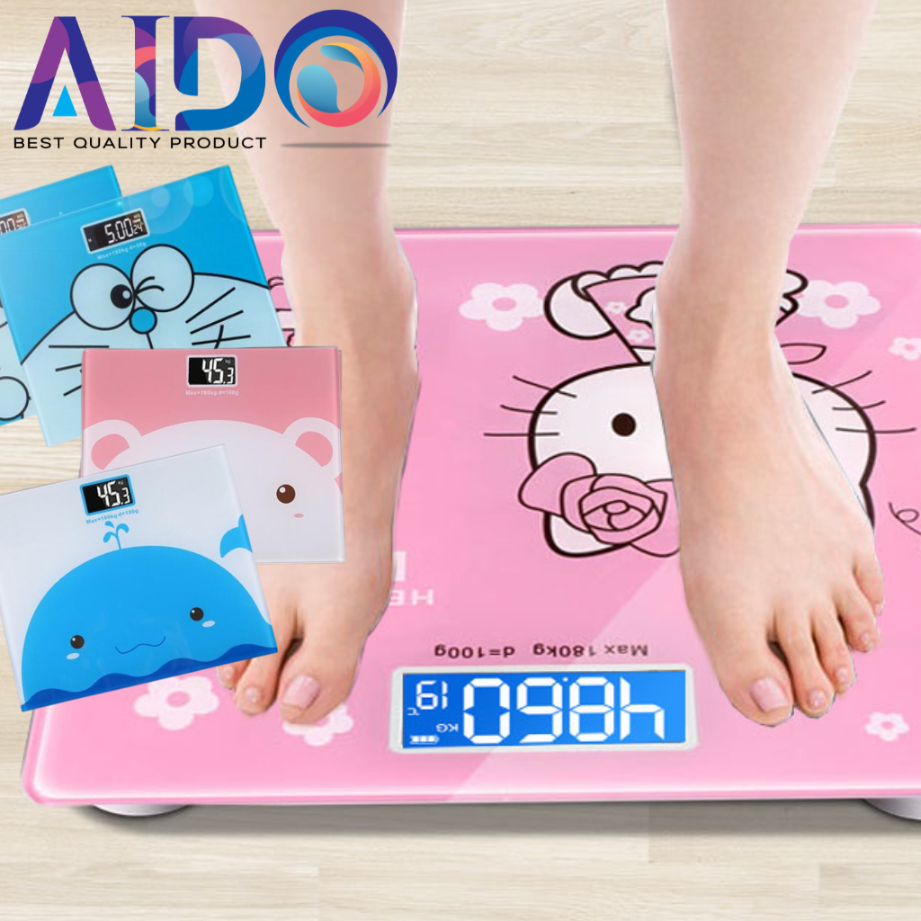 Timbangan badan digital segi mini karakter Max 180kg 2125