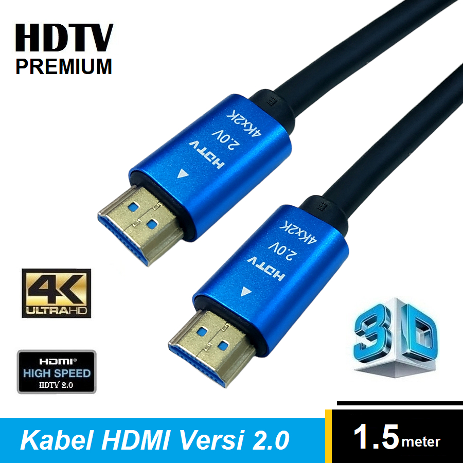 Kabel hdmi Versi 2.0 M-Tech 4K HDTV Premium 1.5M