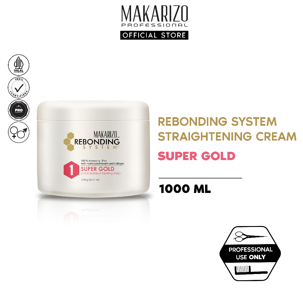 Makarizo Professional Rebonding System Straightening Cream Super Gold 1000 mL