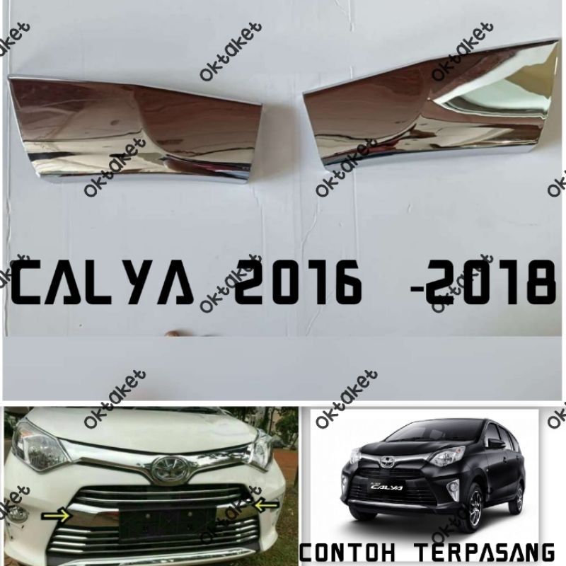 Cover grill bumper depan tengah calya 2016 2017 2018  chrome front grill bumper middle